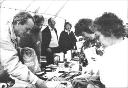 Derek Truman (left) with Graham Meade, David Junkison and Sonia Jebens (13K)